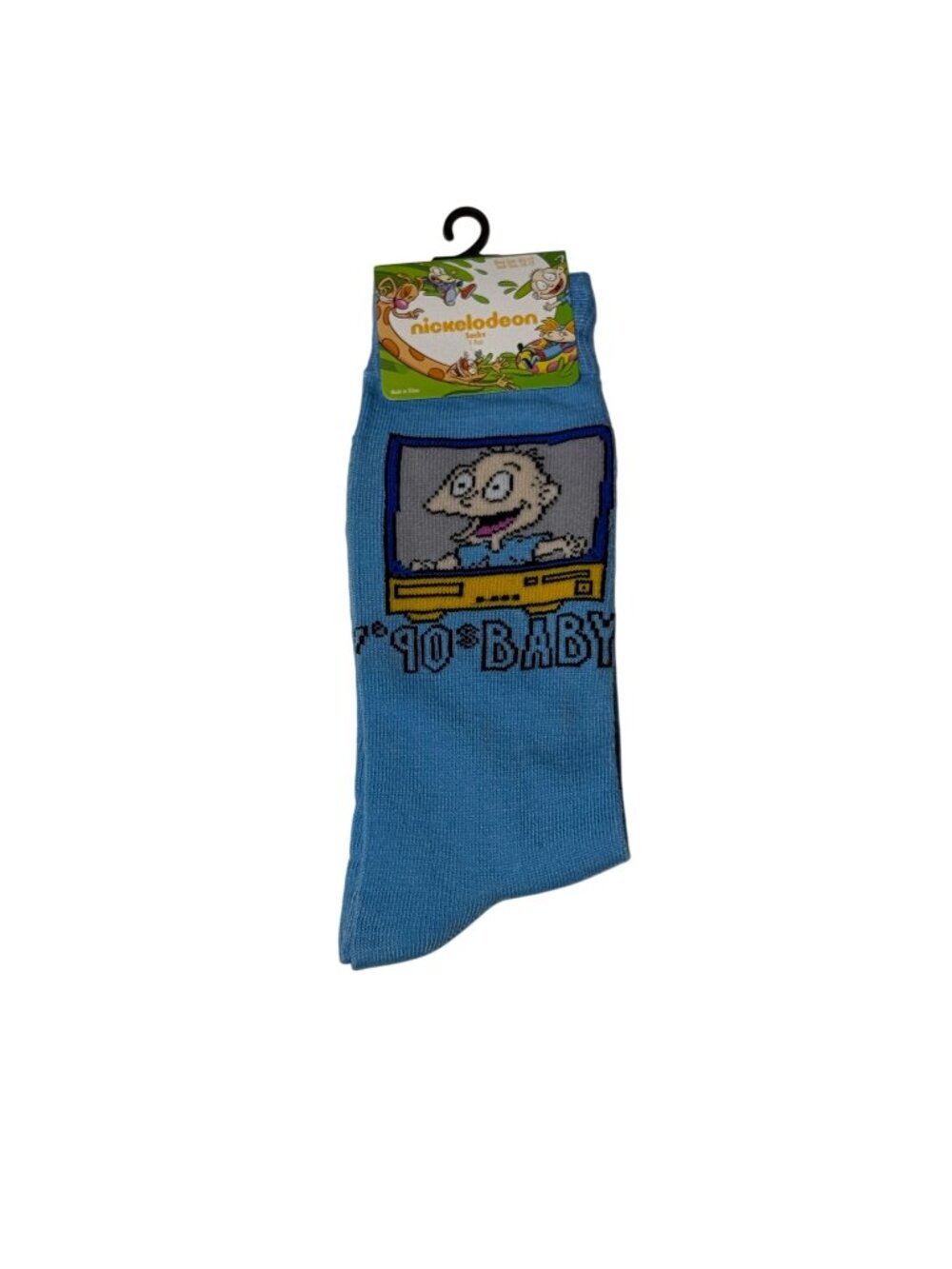 Rugrats Tommy Pickles ’90s Baby Blue Crew Socks Nickelodeon Retro Cartoon
